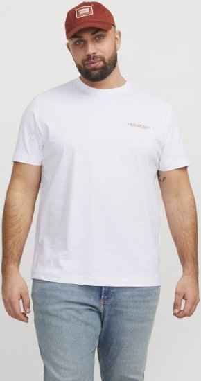 Jack & Jones Boston Photo Crew Neck T-Shirt Bright White - T-shirts - T-shirts Homem Tamanhos Grandes