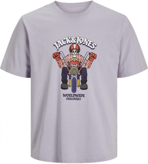 Jack & Jones Anatomy Skull Crew Neck T-Shirt Violet - T-shirts - T-shirts Homem Tamanhos Grandes