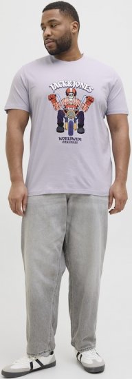 Jack & Jones Anatomy Skull Crew Neck T-Shirt Violet - T-shirts - T-shirts Homem Tamanhos Grandes