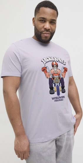Jack & Jones Anatomy Skull Crew Neck T-Shirt Violet - T-shirts - T-shirts Homem Tamanhos Grandes