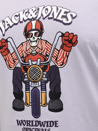 Jack & Jones Anatomy Skull Crew Neck T-Shirt Violet - T-shirts - T-shirts Homem Tamanhos Grandes