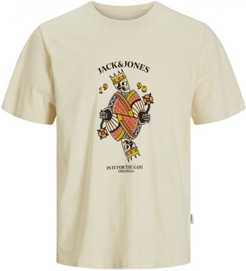 Jack & Jones Anatomy Skull Crew Neck T-Shirt Antique White - T-shirts - T-shirts Homem Tamanhos Grandes