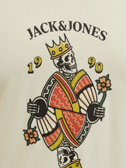 Jack & Jones Anatomy Skull Crew Neck T-Shirt Antique White - T-shirts - T-shirts Homem Tamanhos Grandes
