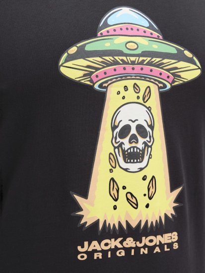 Jack & Jones Anatomy Skull Crew Neck T-Shirt Black - T-shirts - T-shirts Homem Tamanhos Grandes