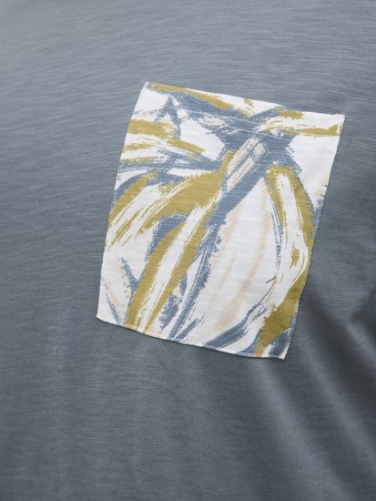 Jack & Jones Split Pocket Print T-Shirt Grey - T-shirts - T-shirts Homem Tamanhos Grandes