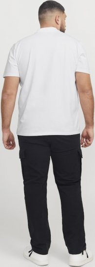 Jack & Jones Fusion Pique Zipper Polo Bright White - Pólos - Pólos Tamanhos Grandes Homem