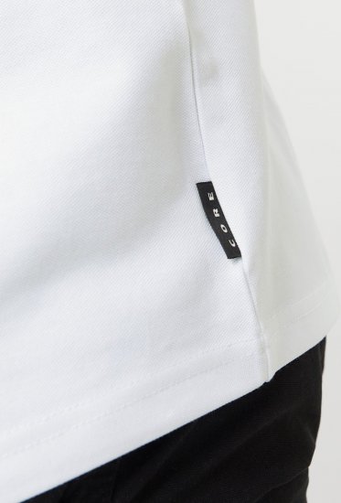 Jack & Jones Fusion Pique Zipper Polo Bright White - Pólos - Pólos Tamanhos Grandes Homem