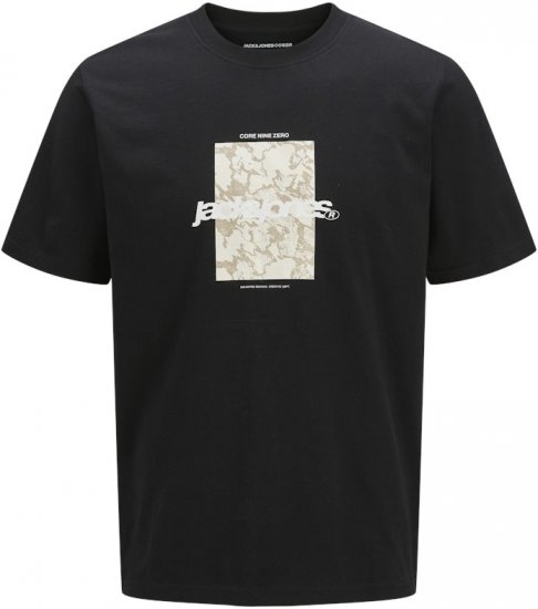 Jack & Jones Tarmac Camo Crew Neck T-Shirt Black - T-shirts - T-shirts Homem Tamanhos Grandes