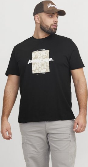 Jack & Jones Tarmac Camo Crew Neck T-Shirt Black - T-shirts - T-shirts Homem Tamanhos Grandes