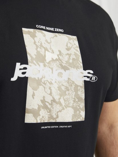 Jack & Jones Tarmac Camo Crew Neck T-Shirt Black - T-shirts - T-shirts Homem Tamanhos Grandes