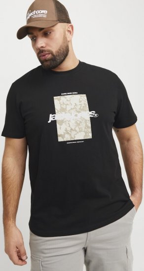 Jack & Jones Tarmac Camo Crew Neck T-Shirt Black - T-shirts - T-shirts Homem Tamanhos Grandes