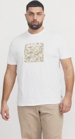 Jack & Jones Tarmac Camo Crew Neck T-Shirt Bright White - T-shirts - T-shirts Homem Tamanhos Grandes