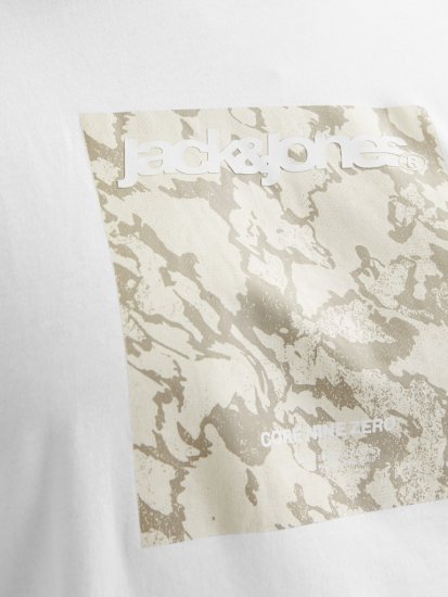 Jack & Jones Tarmac Camo Crew Neck T-Shirt Bright White - T-shirts - T-shirts Homem Tamanhos Grandes