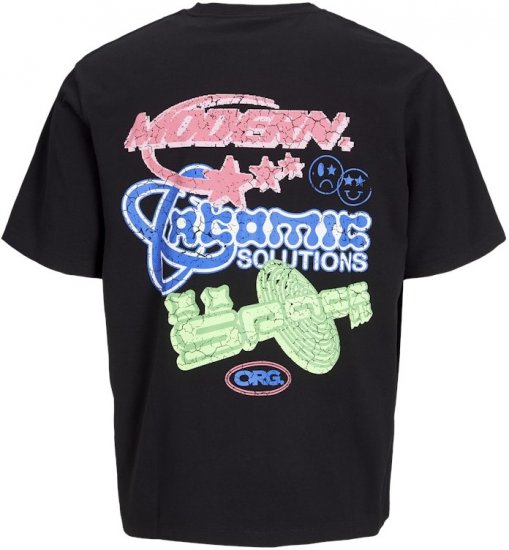 Jack & Jones Compact Crew Neck T-Shirt Black - T-shirts - T-shirts Homem Tamanhos Grandes