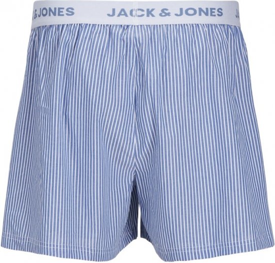 Jack & Jones TOKYO Woven Coronet Blue - Blue Stripes Boxers 3-Pack Black - Roupa Interior & natação - Roupa interior Homem Tamanhos Grandes