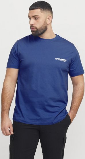 Jack & Jones Union Front & Back Print Crew Neck T-Shirt Beaucoup Blue - T-shirts - T-shirts Homem Tamanhos Grandes
