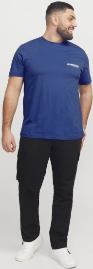 Jack & Jones Union Front & Back Print Crew Neck T-Shirt Beaucoup Blue - T-shirts - T-shirts Homem Tamanhos Grandes