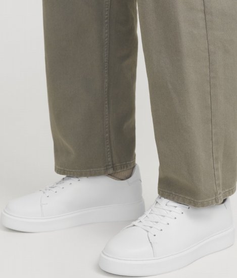 Jack & Jones Stockholm Leather Sneakers Bright White/Leather - Calçado de homem 40-52 - 
