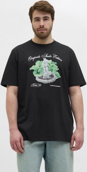 Jack & Jones Hydra Crew Neck T-Shirt Black - T-shirts - T-shirts Homem Tamanhos Grandes