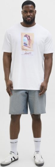 Jack & Jones Hydra Crew Neck T-Shirt Bright White - T-shirts - T-shirts Homem Tamanhos Grandes