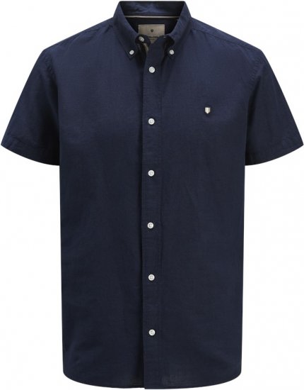 Jack & Jones Summer Shield Short Sleeve Shirt Maritime Blue - Camisas - Camisas Homem Tamanhos Grandes