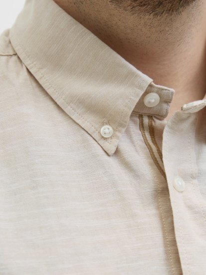 Jack & Jones Summer Shield Short Sleeve Shirt White Pepper - Camisas - Camisas Homem Tamanhos Grandes