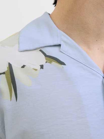 Jack & Jones Vira Marshall AOP Short Sleeve Shirt Skyway - Camisas - Camisas Homem Tamanhos Grandes