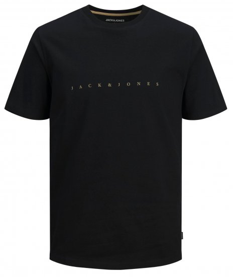 Jack & Jones JJFONT T-Shirt Black - T-shirts - T-shirts Homem Tamanhos Grandes