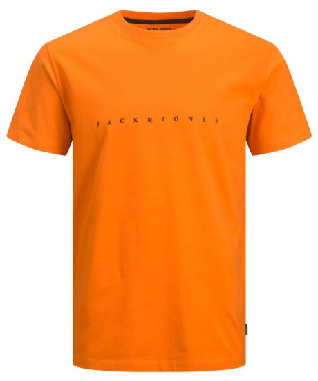 Jack & Jones JJFONT T-Shirt Orange - T-shirts - T-shirts Homem Tamanhos Grandes