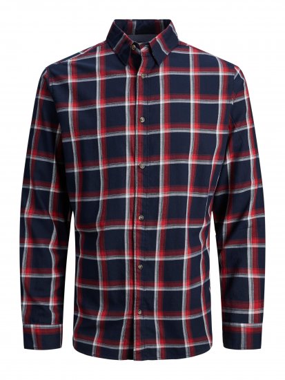 Jack & Jones JJPLAIN LOGAN Shirt Red - Camisas - Camisas Homem Tamanhos Grandes