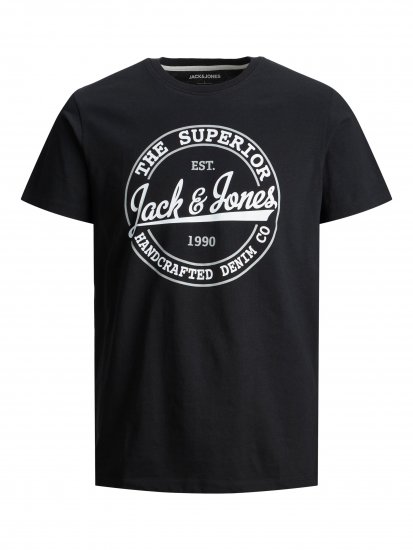 Jack & Jones JJBRAT T-Shirt Black - T-shirts - T-shirts Homem Tamanhos Grandes