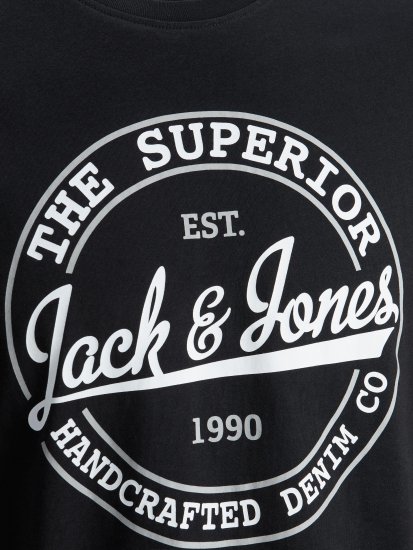Jack & Jones JJBRAT T-Shirt Black - T-shirts - T-shirts Homem Tamanhos Grandes