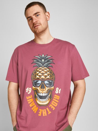 Jack & Jones JJEUSTACE T-Shirt Pink - T-shirts - T-shirts Homem Tamanhos Grandes