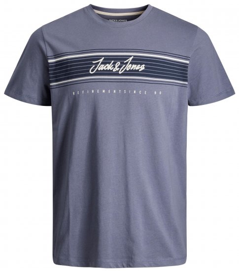 Jack & Jones JJLEO T-Shirt Gray - T-shirts - T-shirts Homem Tamanhos Grandes