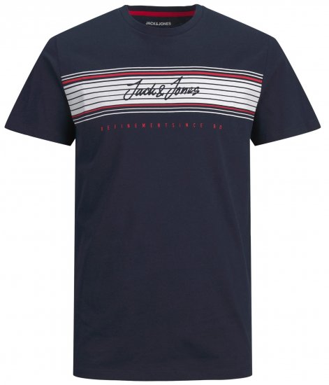 Jack & Jones JJLEO T-shirt Navy - T-shirts - T-shirts Homem Tamanhos Grandes
