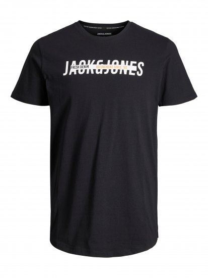 Jack & Jones JJTEO T-Shirt Black - T-shirts - T-shirts Homem Tamanhos Grandes