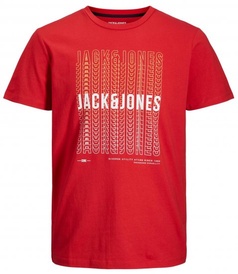 Jack & Jones JJCYBER T-Shirt Red - T-shirts - T-shirts Homem Tamanhos Grandes