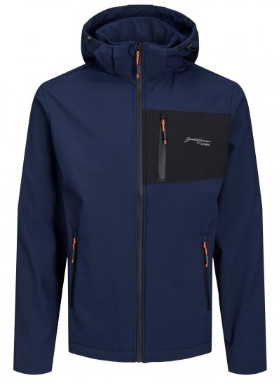 Jack & Jones JJTYSON Softshell Jacket Navy Blazer - Casacos - Casacos Homem Tamanhos Grandes