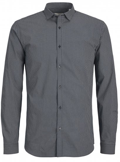 Jack & Jones JPRBLACARDIFF Print LS Shirt Navy - Camisas - Camisas Homem Tamanhos Grandes