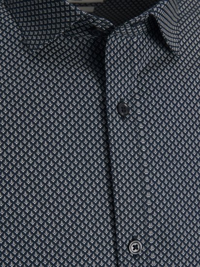 Jack & Jones JPRBLACARDIFF Print LS Shirt Navy - Camisas - Camisas Homem Tamanhos Grandes