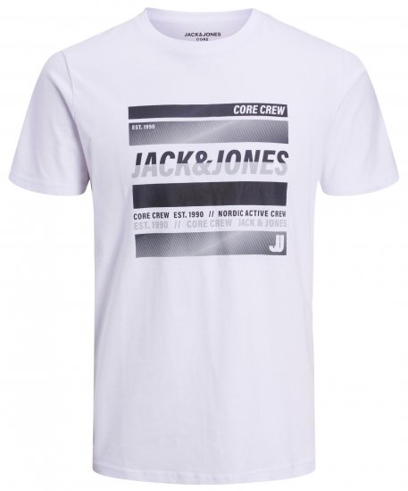 Jack & Jones JCOARC T-Shirt White - T-shirts - T-shirts Homem Tamanhos Grandes