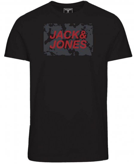 Jack & Jones JCOLAUGE T-Shirt Black - T-shirts - T-shirts Homem Tamanhos Grandes
