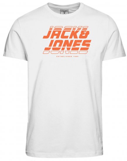 Jack & Jones JCOELLIOT T-Shirt White - T-shirts - T-shirts Homem Tamanhos Grandes