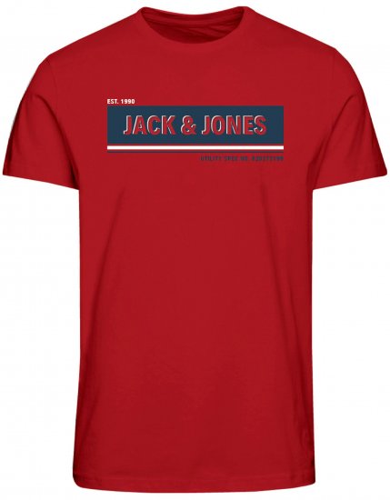 Jack & Jones JCOADAM T-Shirt Pompeian Red - T-shirts - T-shirts Homem Tamanhos Grandes