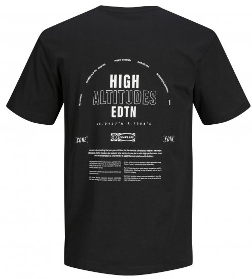 Jack & Jones JCOEDTN T-Shirt with Back Print Black - T-shirts - T-shirts Homem Tamanhos Grandes