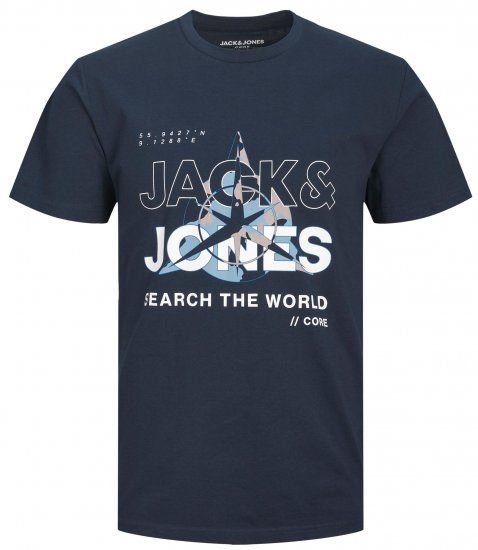 Jack & Jones JCOHUNT T-Shirt Navy Blazer - T-shirts - T-shirts Homem Tamanhos Grandes