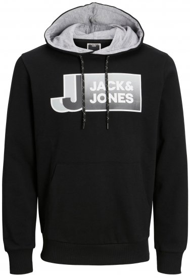 Jack & Jones JCOLOGAN Hoodie Black - Sweatshirts & hoodies - Sweatshirt & Camisolas com Capuz tamanhos grandes