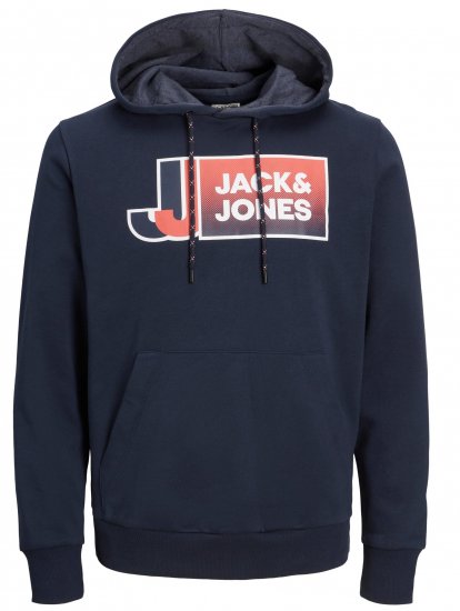 Jack & Jones JCOLOGAN Hoodie Navy Blazer - Sweatshirts & hoodies - Sweatshirt & Camisolas com Capuz tamanhos grandes