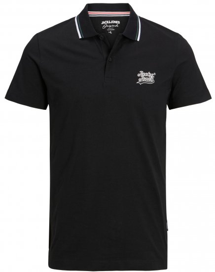 Jack & Jones JORTREVOR Polo Shirt Black - Pólos - Pólos Tamanhos Grandes Homem