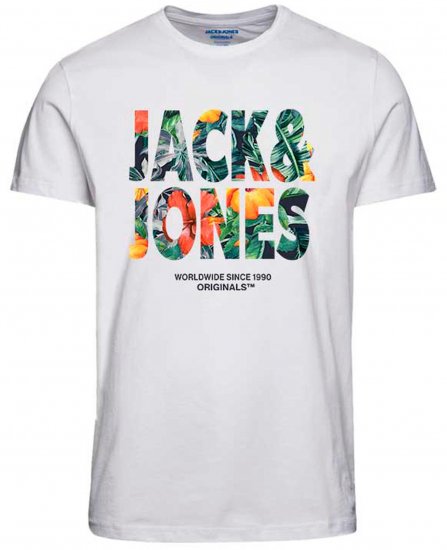 Jack & Jones JORBOOSTER T-Shirt Bright White - T-shirts - T-shirts Homem Tamanhos Grandes